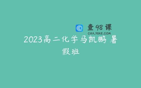 2023高二化学马凯鹏 暑假班