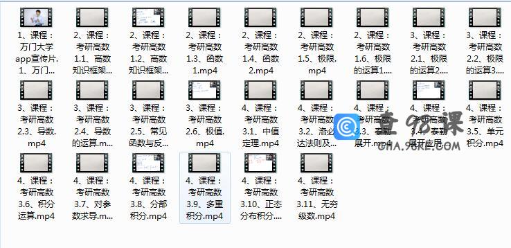 高等数学考研重要考点知识串讲全套教学视频（童老师 23集）