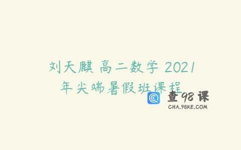 刘天麒 高二数学 2021年尖端暑假班课程