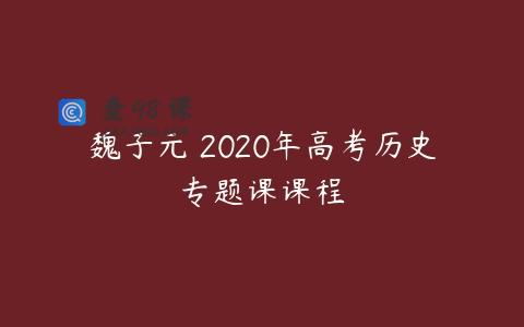 魏子元 2020年高考历史专题课课程