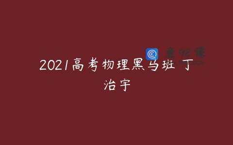 2021高考物理黑马班 丁治宇