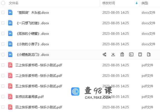 小学生快乐读书吧及读后测试（可打印版）