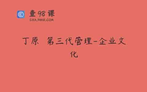 丁原歭 第三代管理-企业文化