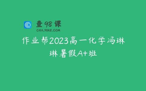 作业帮2023高一化学冯琳琳暑假A+班