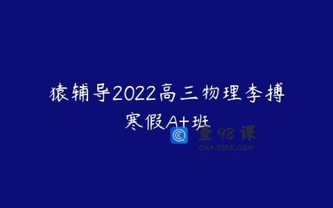 猿辅导2022高三物理李搏寒假A+班