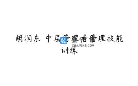 胡润东 中层管理者管理技能训练
