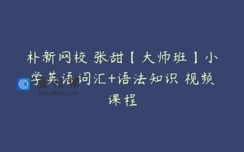朴新网校 张甜【大师班】小学英语词汇+语法知识 视频课程