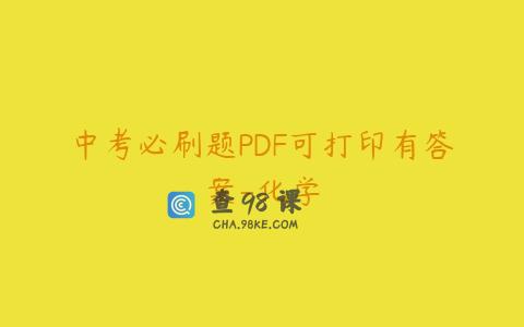 中考必刷题PDF可打印有答案-化学
