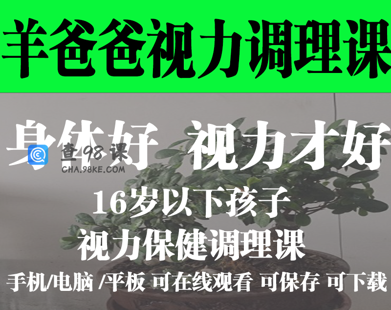 羊爸爸16岁以下孩子的视力保健调理课