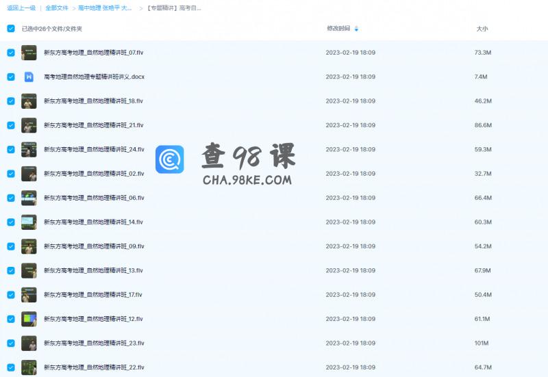 高中地理 张艳平 新东方《自然地理》