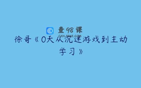 徐哥《0天从沉迷游戏到主动学习》