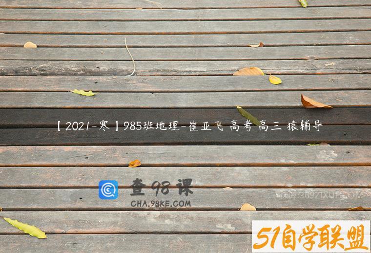 【2021-寒】985班地理-崔亚飞 高考 高三 猿辅导