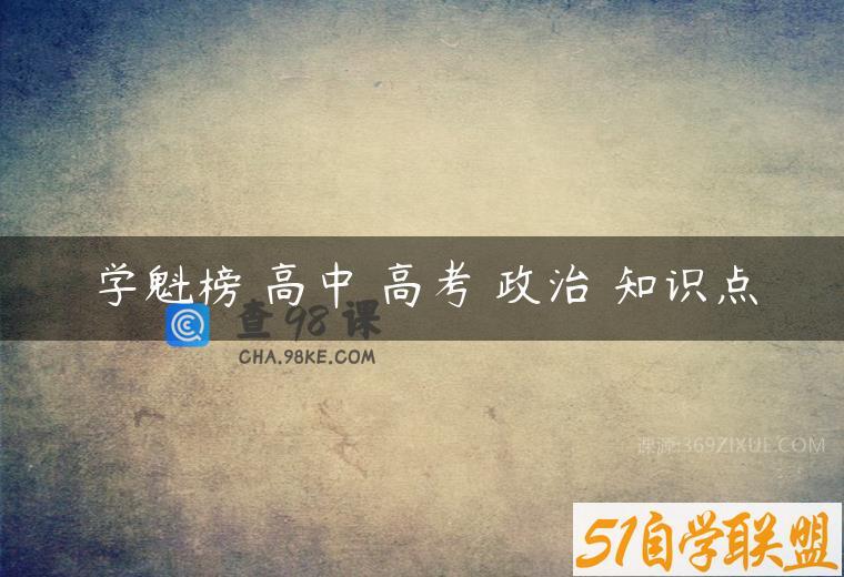 学魁榜 高中 高考 政治 知识点
