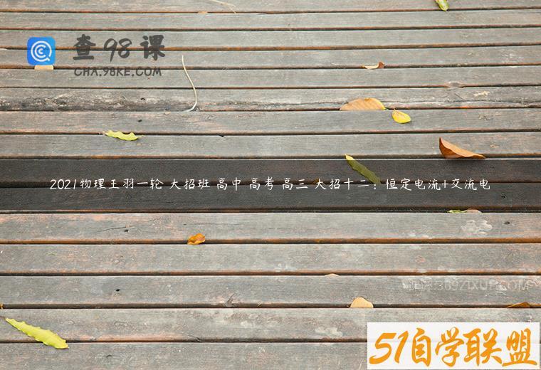 2021物理王羽一轮 大招班 高中 高考 高三 大招十二：恒定电流+交流电