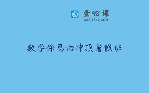 数学徐思雨冲顶暑假班