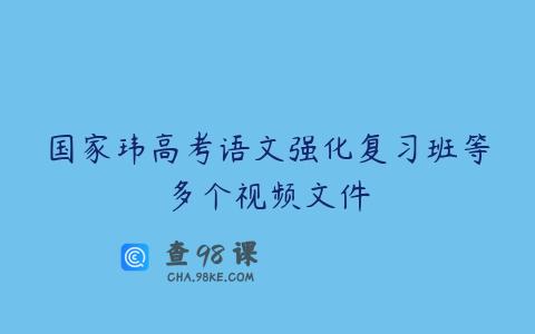国家玮高考语文强化复习班等多个视频文件