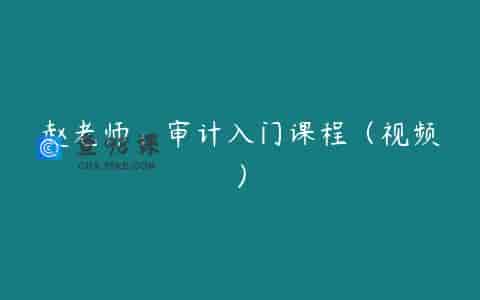 赵老师：审计入门课程（视频）