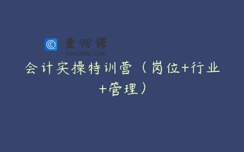 会计实操特训营（岗位+行业+管理）