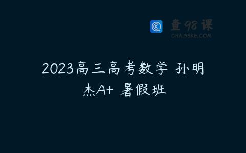 2023高三高考数学 孙明杰A+ 暑假班