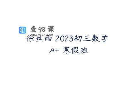徐丝雨 2023初三数学 A+ 寒假班
