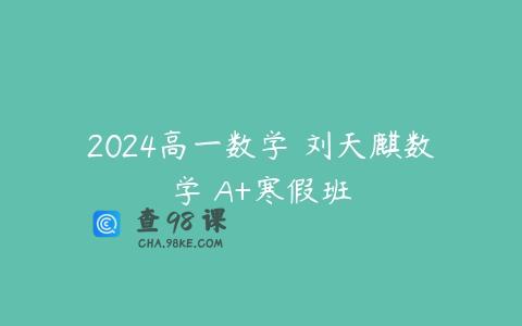 2024高一数学 刘天麒数学 A+寒假班
