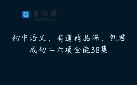 初中语文，有道精品课，包君成初二六项全能38集