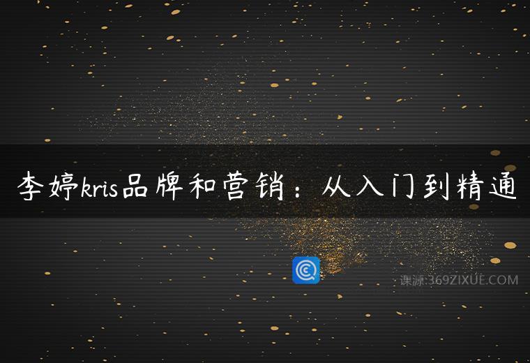 李婷kris品牌和营销：从入门到精通