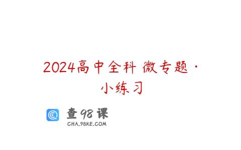 2024高中全科 微专题·小练习