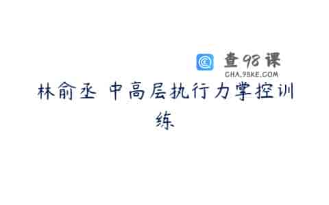 林俞丞 中高层执行力掌控训练