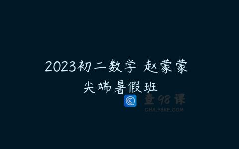 2023初二数学 赵蒙蒙 尖端暑假班