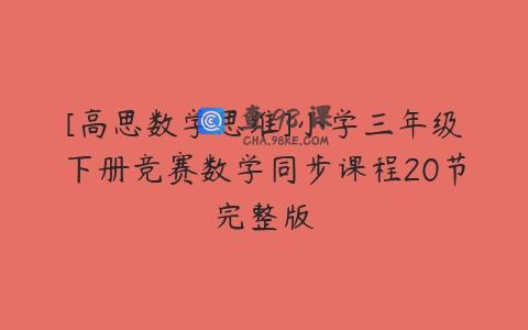 [高思数学思维]小学三年级下册竞赛数学同步课程20节完整版