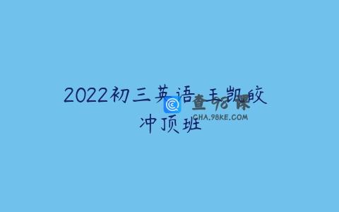 2022初三英语 王凯皎 冲顶班