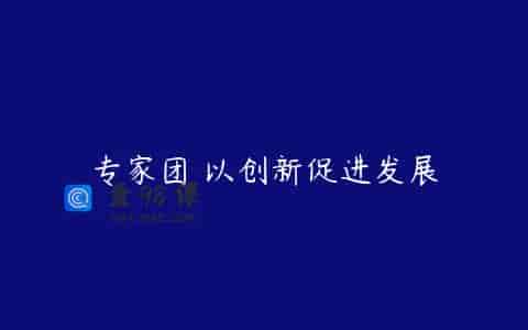 专家团 以创新促进发展