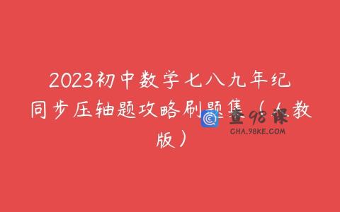 2023初中数学七八九年纪同步压轴题攻略刷题集（人教版）