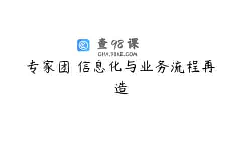 专家团 信息化与业务流程再造