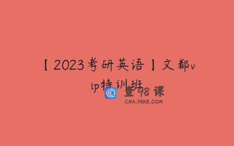 【2023考研英语】文都vip特训班