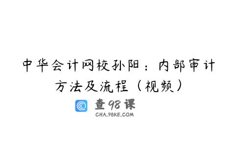 中华会计网校孙阳：内部审计方法及流程（视频）