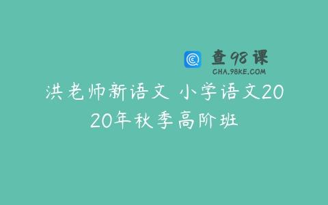 洪老师新语文 小学语文2020年秋季高阶班