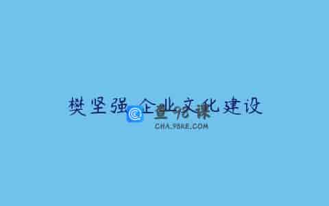 樊坚强 企业文化建设