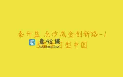 秦升益 点沙成金创新路-13届学习型中国