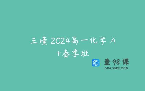 王瑾 2024高一化学 A+春季班