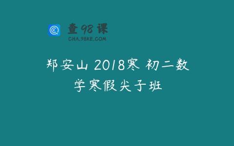 郑安山 2018寒 初二数学寒假尖子班
