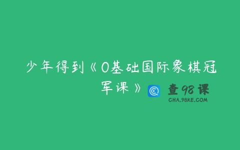 少年得到《0基础国际象棋冠军课》
