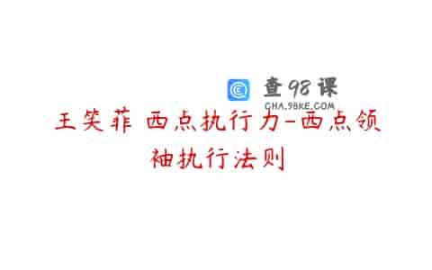 王笑菲 西点执行力-西点领袖执行法则