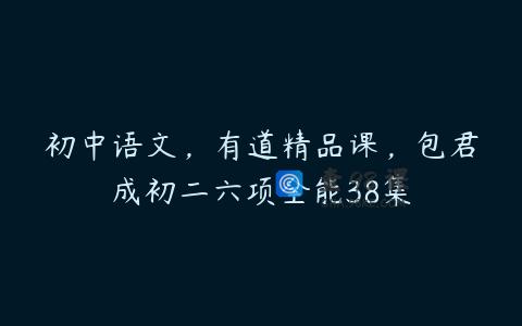 初中语文，有道精品课，包君成初二六项全能38集
