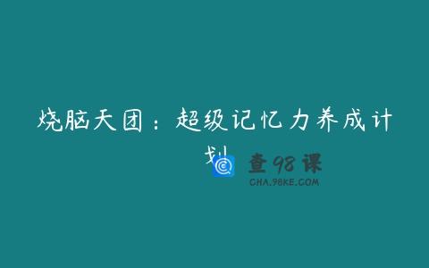 烧脑天团：超级记忆力养成计划