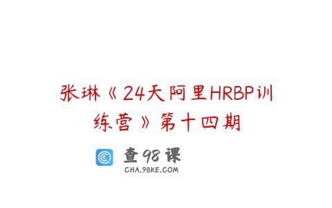 张琳《24天阿里HRBP训练营》第十四期
