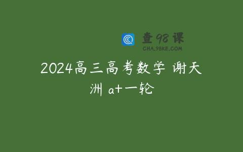 2024高三高考数学 谢天洲 a+一轮