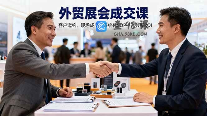 外贸展会成交课，含目标制定、客户邀约、现场成交，系统化SOP提升参展ROI