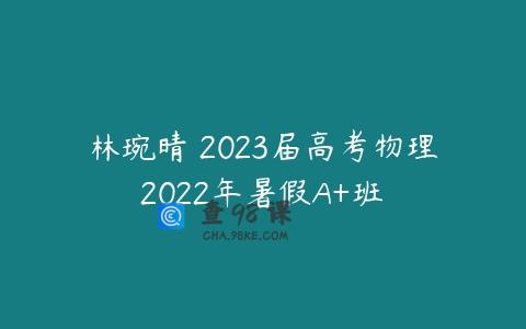 林琬晴 2023届高考物理2022年暑假A+班 